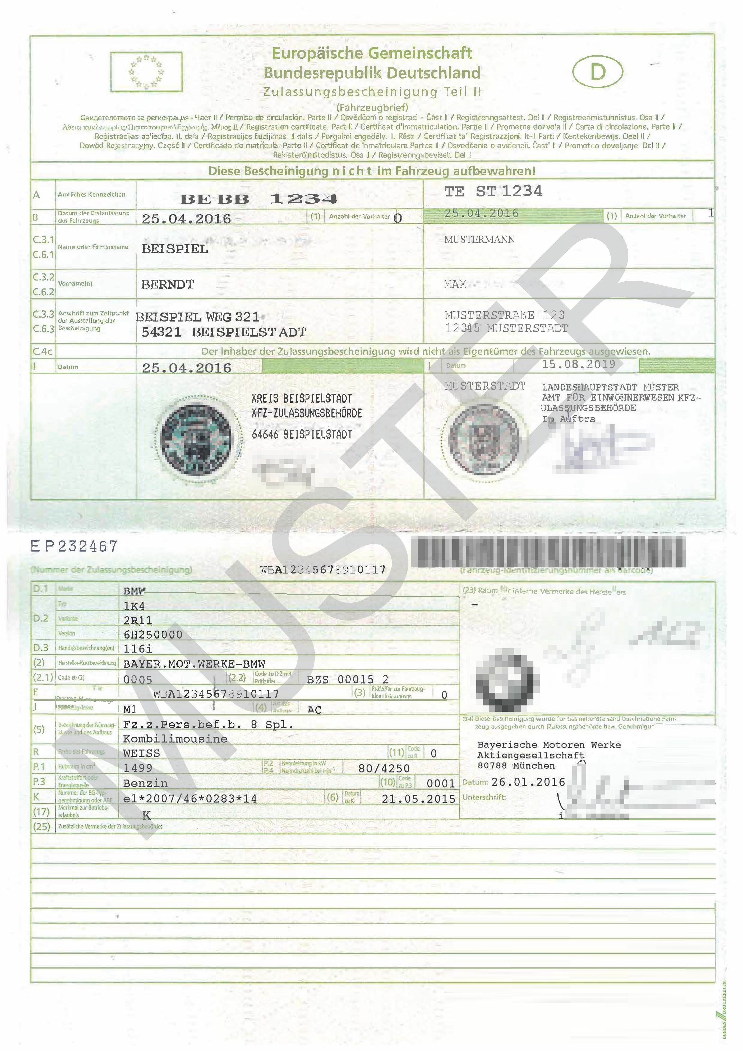 Zulassungsbescheinigung Teil 2 Neu Beantragen FAQ rund um den Verkauf Deines Autos